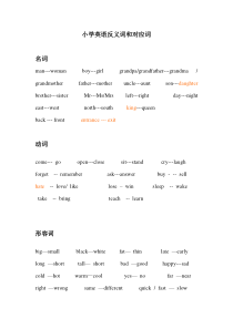 外研社小学英语单词归类复习大全