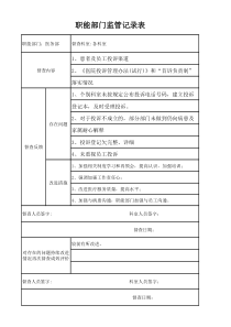 7投诉管理-等级医院职能部门督导、检查、总结、反馈、改进记录