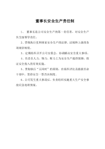 董事长安全生产责任制