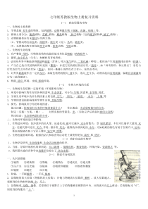七年级苏教版生物上册复习资料-2017年