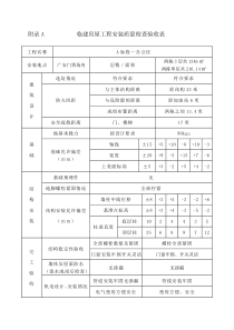 临建房屋工程安装质量检查验收表2016