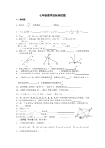 初一数学下册达标测试题