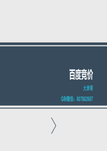 大奔哥：百度竞价推广方案