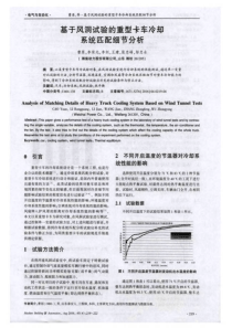 基于风洞试验的重型卡车冷却系统匹配细节分析