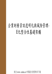 企业财务资讯透明化与风险管理--E化整合性基础架构(ppt 21)