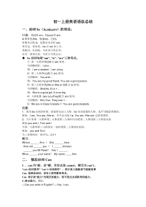 初一上册英语语法总结