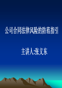 公司合同法律风险防范指引