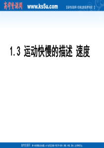 物理：1.3《运动快慢的描述――速度》课件(新人教版必修1)