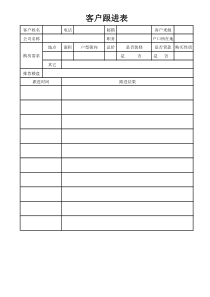 地产中介跟进客户表