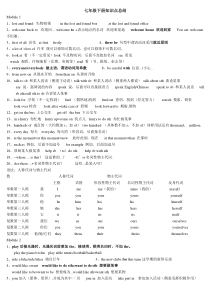 新版外研社七下英语M1至M6知识点归纳
