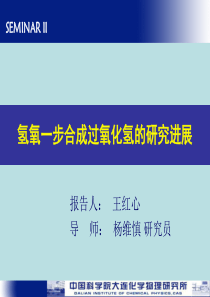 氢氧一步合成过氧化氢的研究进展-王红心