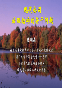 现代公司治理结构的若干问题(PPT 62)