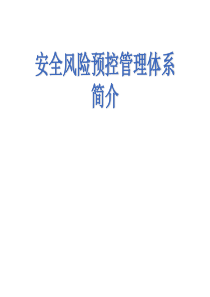 安全风险预控管理体系简介