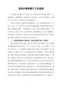 肖田乡领导班子工作总结