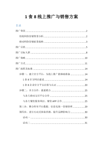 餐饮行业网络宣传与销售方案