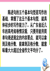 【名师指津】2016届高考英语高效备考(北师大版)复习课件：第二部分 模块复习-写作微技能 基本句型