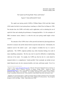 The Capital Asset Pricing Model Theory and Evidenc