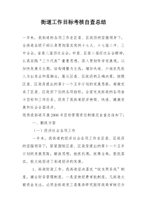街道工作目标考核自查总结