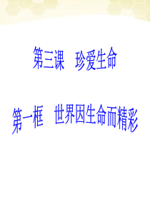 七年级政治上册_第三课《珍爱生命》课件_人教新课标版