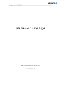 浪潮ERP-GS5.0.1产品白皮书