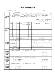 贫困户评级授信表