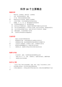 小学科学18个大概念汇总
