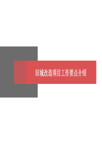 旧城改造项目工作要点介绍