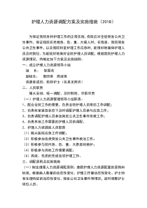 2018护理人力资源调配方案及实施措施
