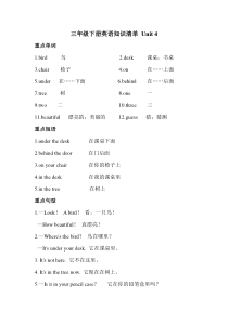 译林英语三年级下册3BUnit 4知识点