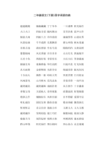 二年级语文下册四字词语归纳