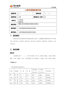 人称代词和反身代词-教案
