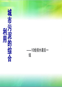 城市污泥的综合利用1