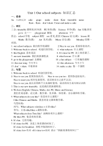 译林英语四年级下册4B unit 1 知识汇总