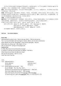 译林英语四年级下册4B课文和复习重点