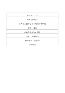 国内商业银行信用卡风险管理研究