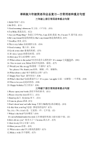 新译林版3A-6B日常用语和重点句型