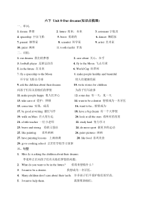 译林英语六下 Unit 8 知识点 （可打印）