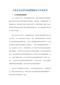 大型企业法律风险管理服务与市场开拓