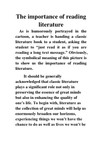 The-importance-of-reading-literature-范文