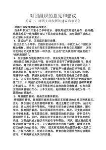 建议书之对团组织的意见和建议