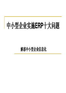 中小型企业实施ERP十大问题
