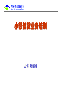 小额信贷业务培训---小额贷款风险分析与防范措施