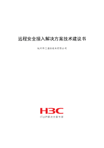 远程安全接入解决方案技术建议书V1.0
