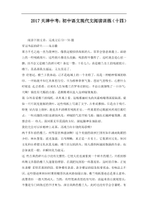 天津中考初中语文现代文阅读训练(十四)