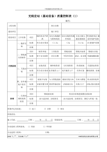 无线宏站(基站设备)质量控制表