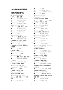 2020高考英语语法填空词性转换必备词汇
