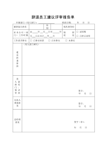 辞退员工建议评审报告单