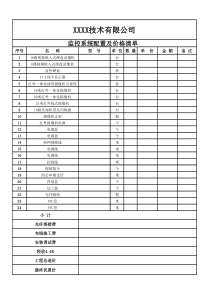 监控系统配置清单