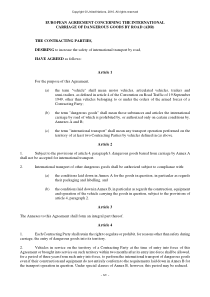 关于危险货物道路国际运输的欧洲协议-ADR