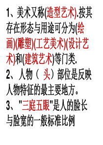 湘版美术七年级总复习